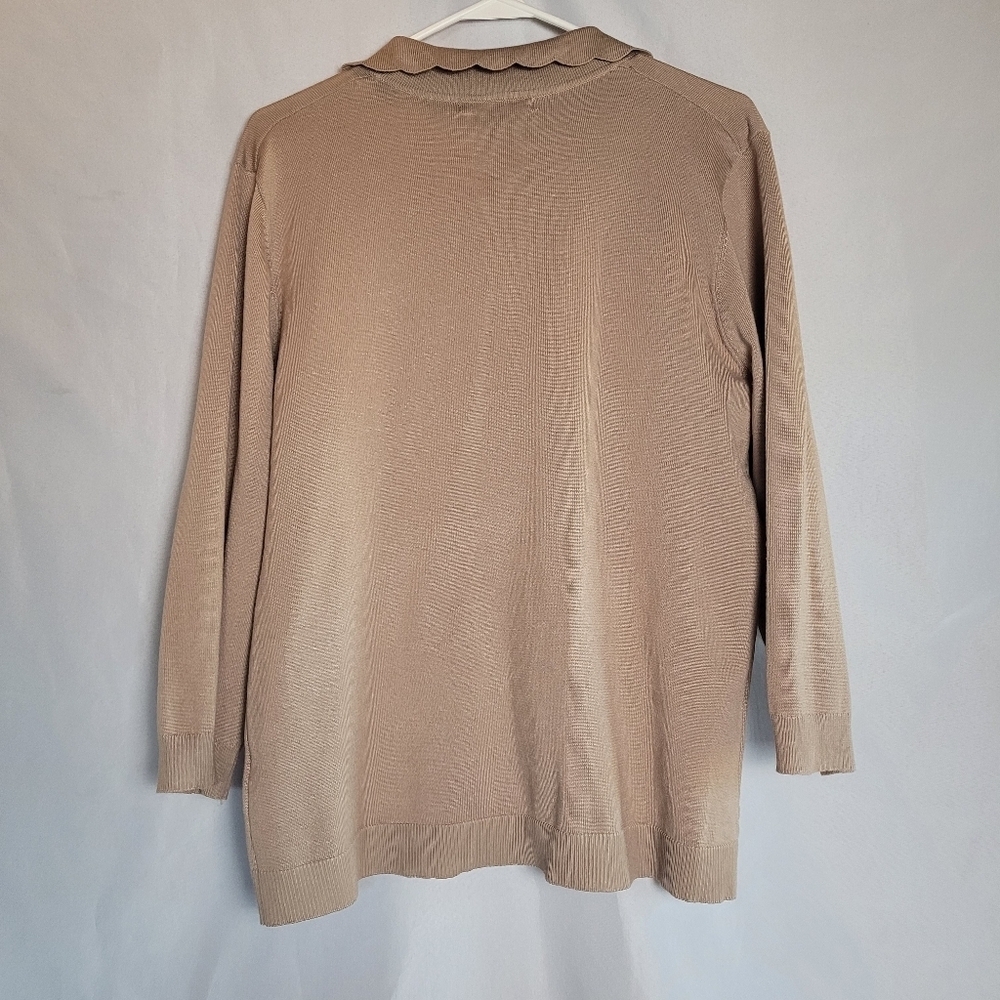 NWT Cable & Gauge Women's 3/4 Sleeve Scalloped Detail Top Size XL - Picture 8 of 10